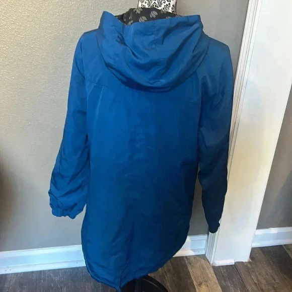 ✌️Dutch Bros reversible Rain Jacket Small Celestial Blue Zip up Waterproof Lined - Picture 8 of 14